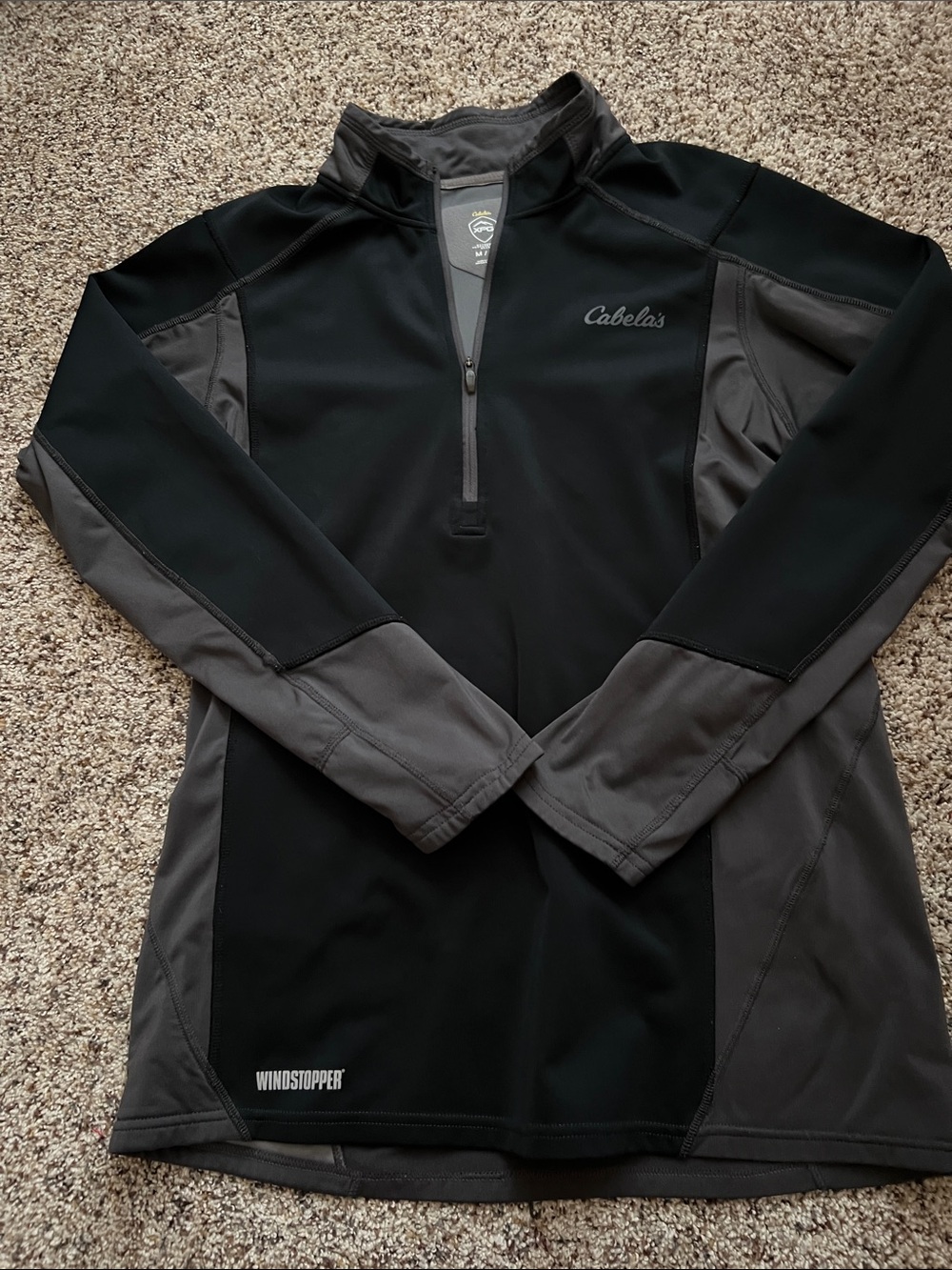 Cabela's Men's Black and Gray Performance Wind-Resistant Half-Zip